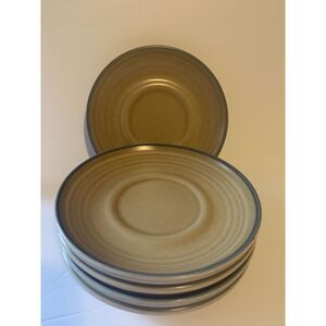 PFALTZGRAFF Saucer Plates Set Of‎ 5 Folk Art Tan & Blue 6" - USA Modern Mark